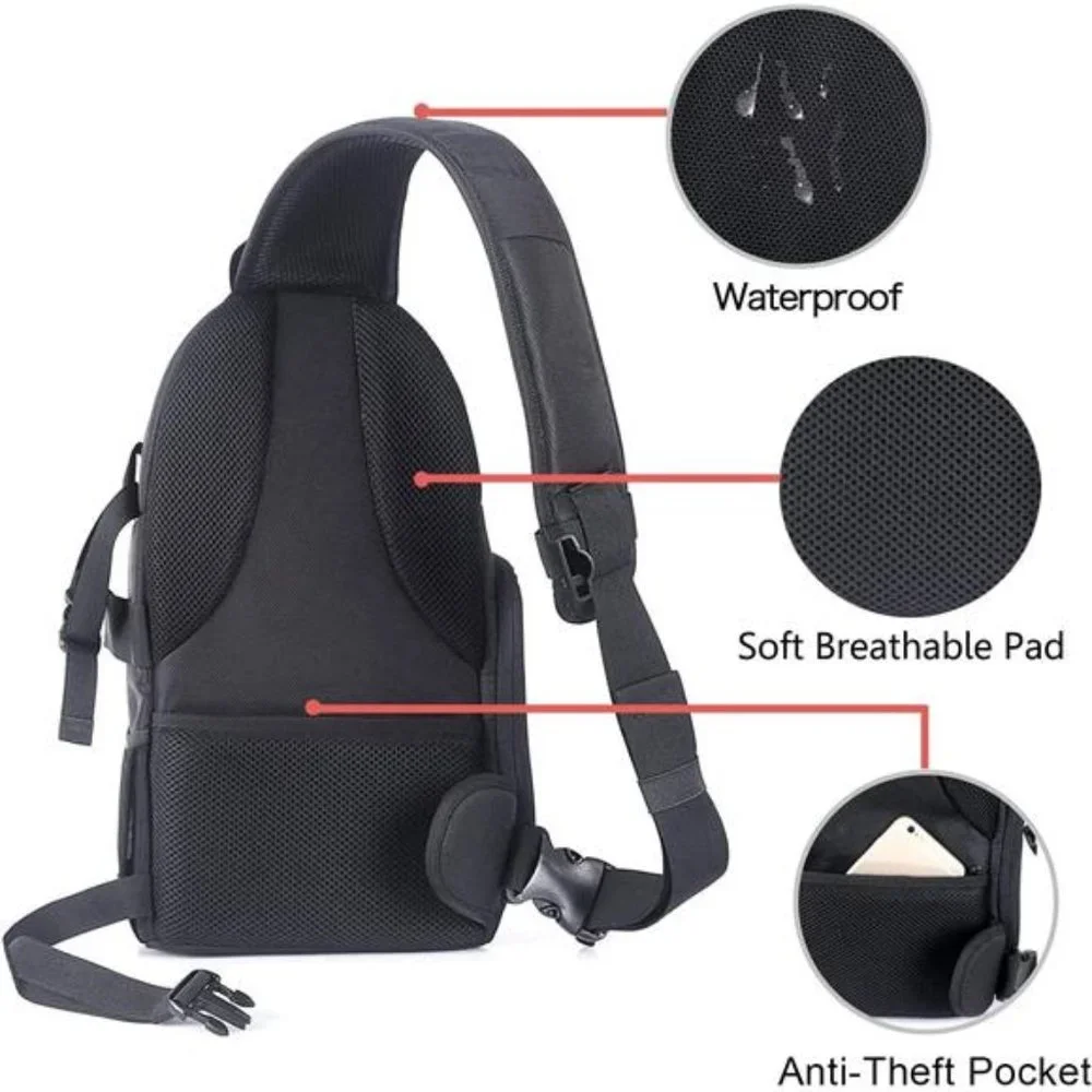 Camera Case Shockproof Backpack with Tripod Holder, Black